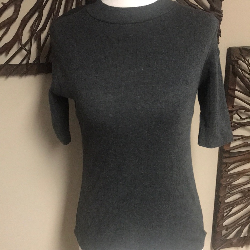 Ribbed Knit Tee.